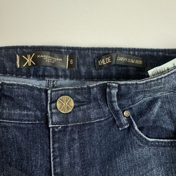 Kardashian Premium Denim Jeans Khloe Curvy Slim Boot Women Size 6 - Picture 3 of 7